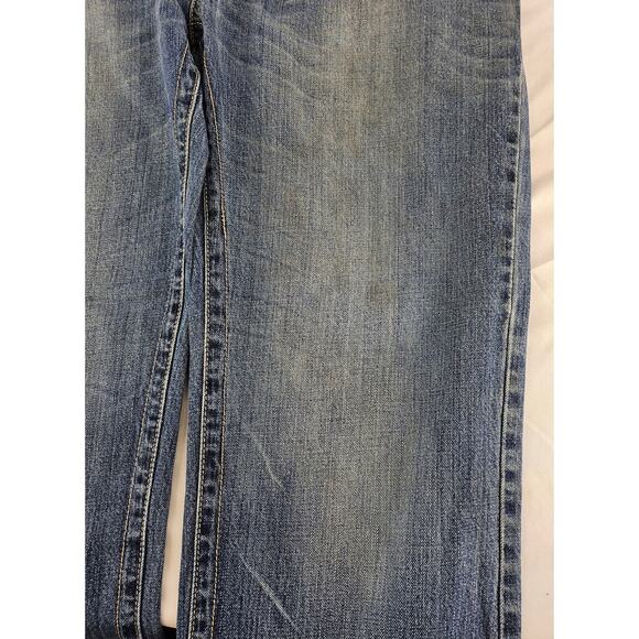 MARC ECKO XO.72 TIME SQUARE MEN'S BLUE DISTRESSED BOOT FIT JEANS SIZE W34 x L30 - Picture 8 of 16